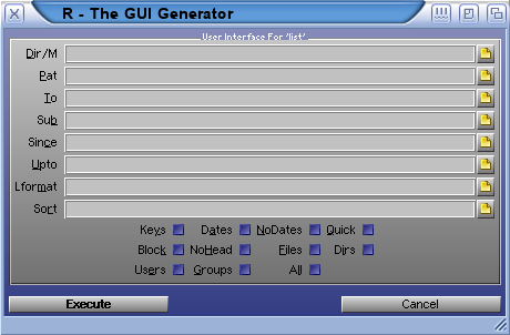 GUI create by R for the AmigaDOS command list