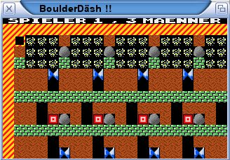 BoulderDsh Spielszene mit einem 256 Farben Grafiksatz